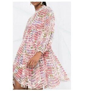 ZIMMERMANN Eyelet Lace Dress w Floral Slip.   Size XS ( Zimmermann Size 0P)